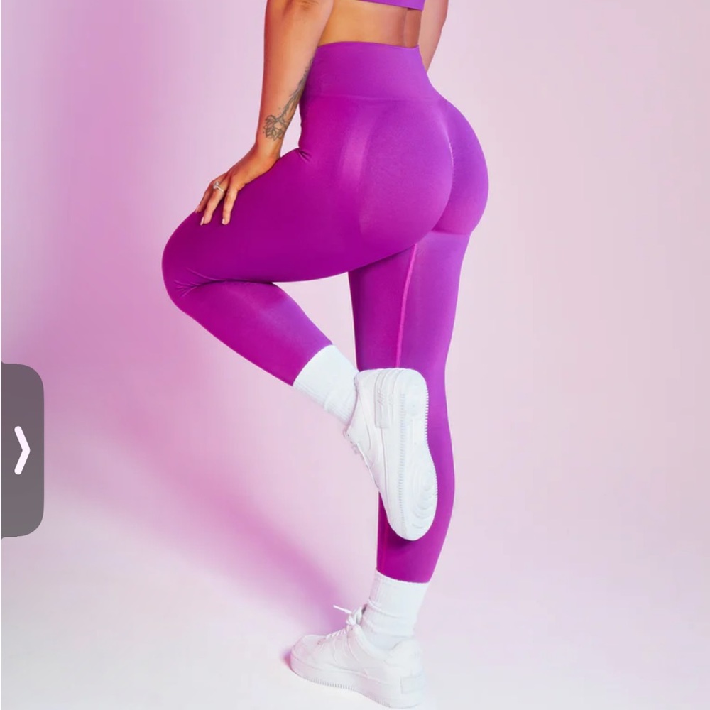 Bo + Tee superset petite high waisted leggings in purple